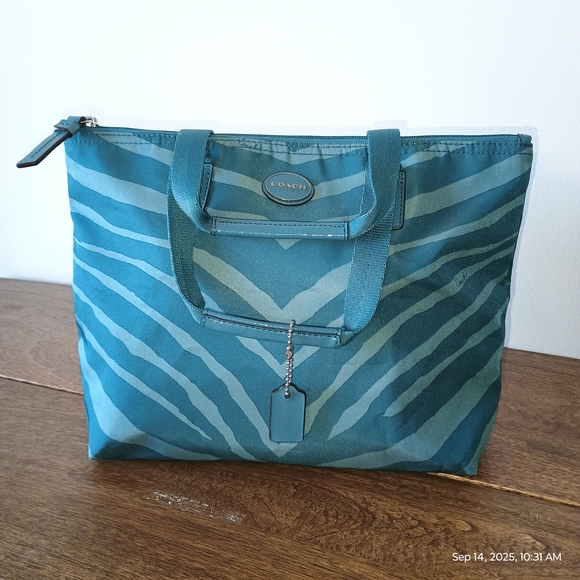 Coach Teal Tote Bag - Picture 1 of 9